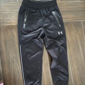 Under Armour Kids Black Joggers with White Accents